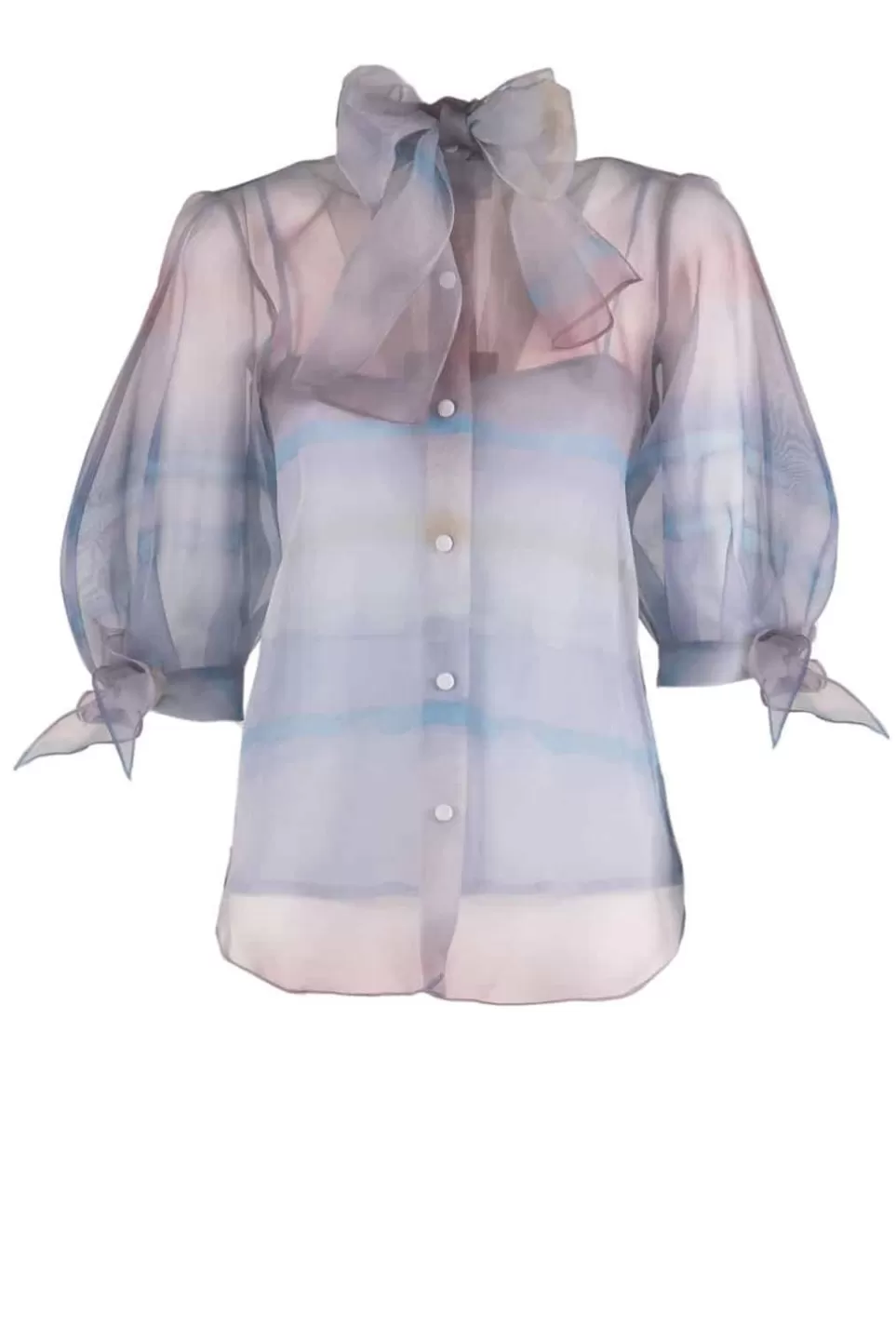 Tops & Blouses | Luisa Beccaria Color Melt Organza Tie Blouse