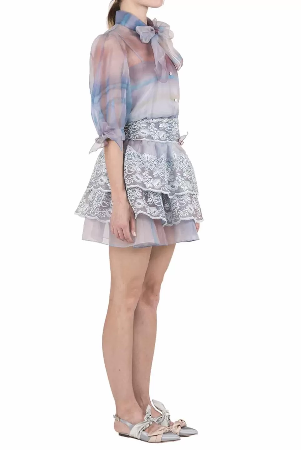 Tops & Blouses | Luisa Beccaria Color Melt Organza Tie Blouse