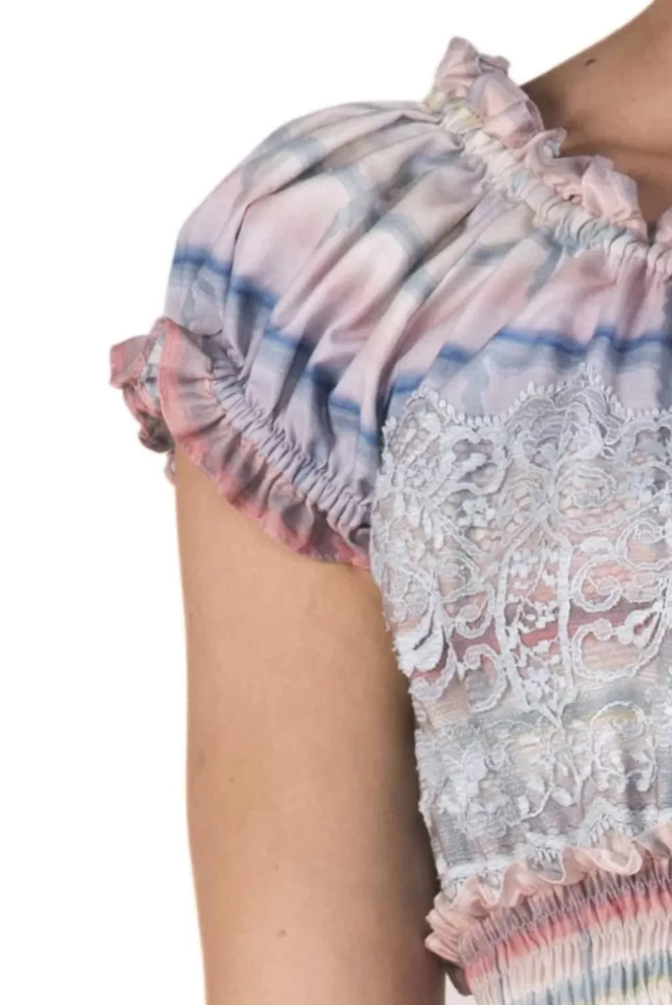 Dresses | Luisa Beccaria Cotton Color Melt Midi Dress With Lace