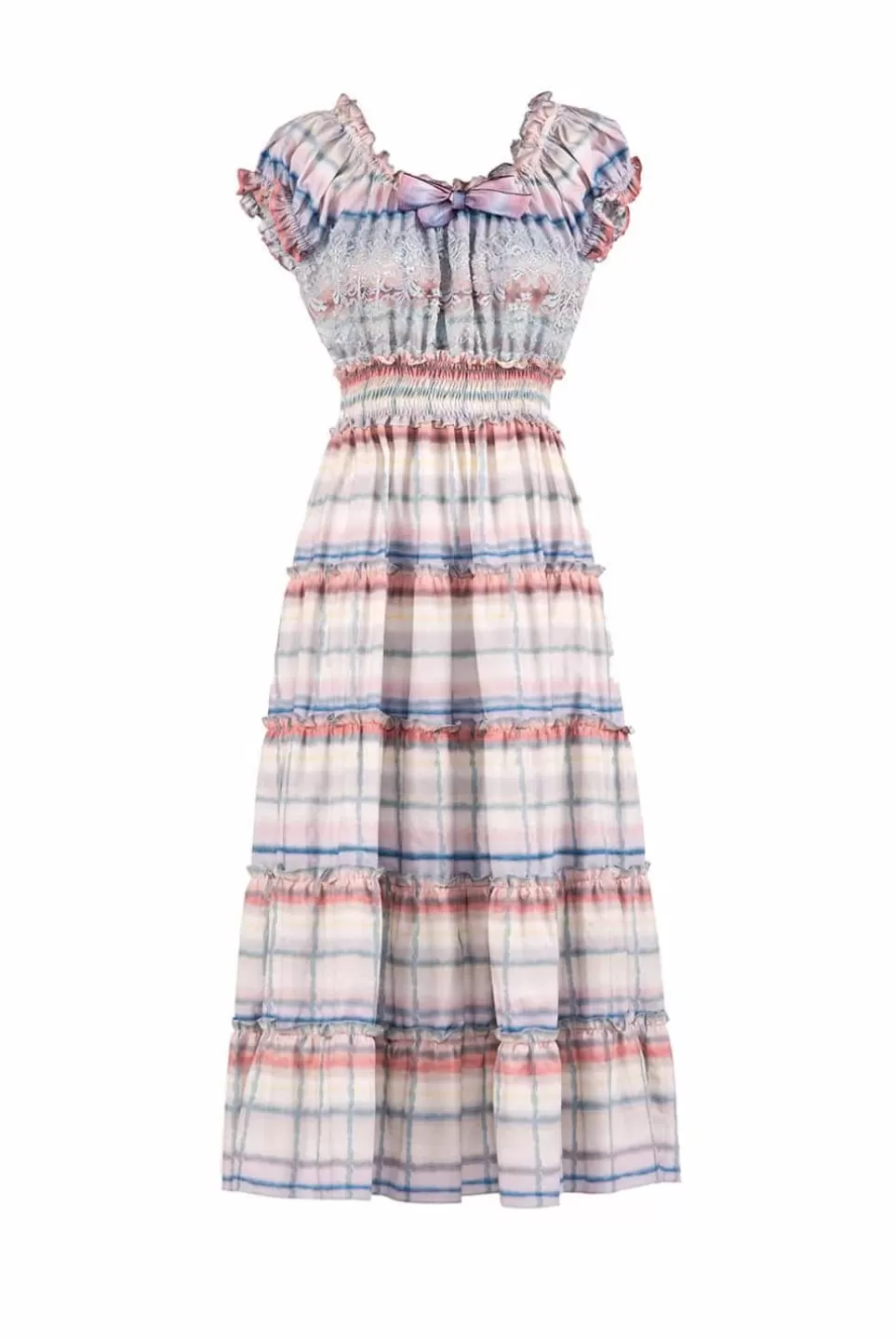 Dresses | Luisa Beccaria Cotton Color Melt Midi Dress With Lace