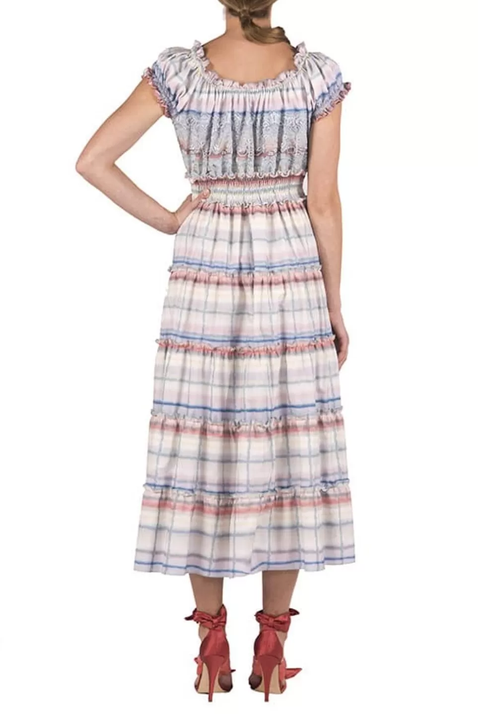 Dresses | Luisa Beccaria Cotton Color Melt Midi Dress With Lace