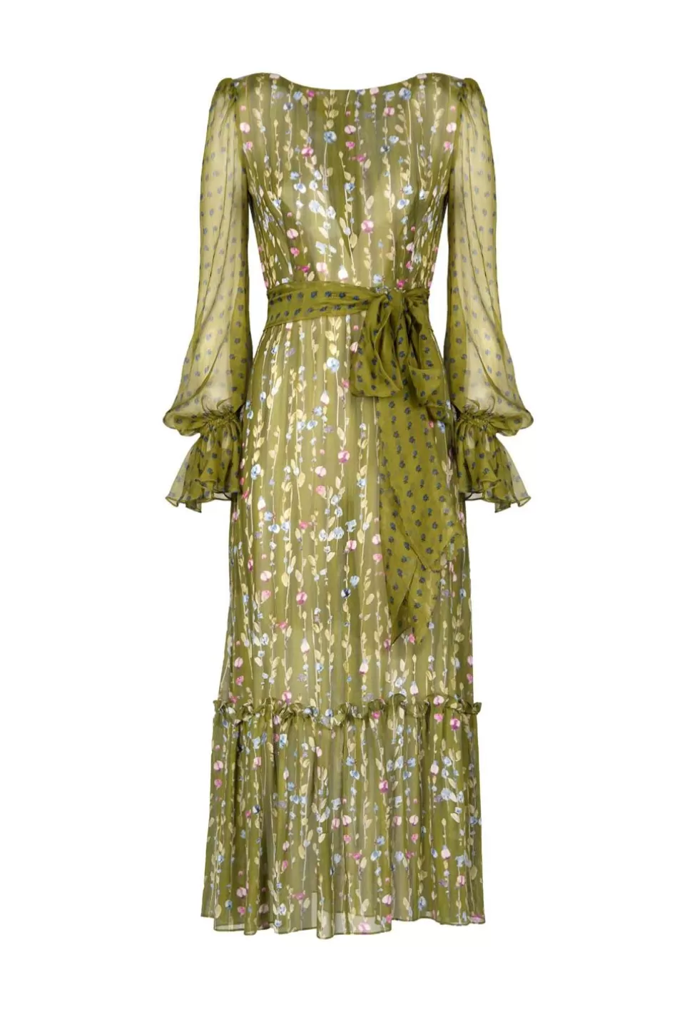 Dresses | Luisa Beccaria Flower Garland Printed Georgette Dress