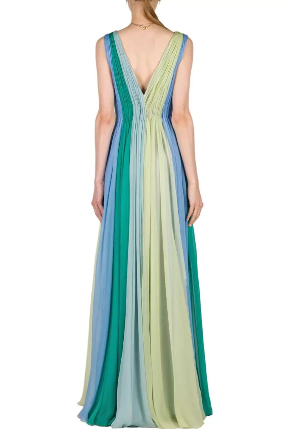 Dresses | Luisa Beccaria Multi Color Chiffon Maxi Dress