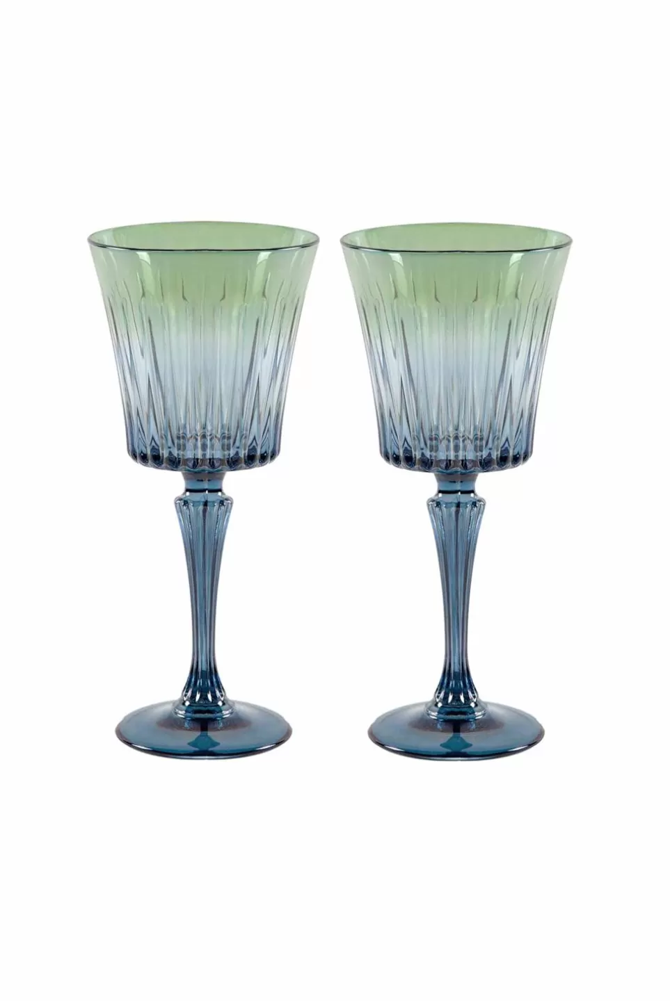 Water | Luisa Beccaria Shade Blue To Green Set Of Two Domina Water Glass
