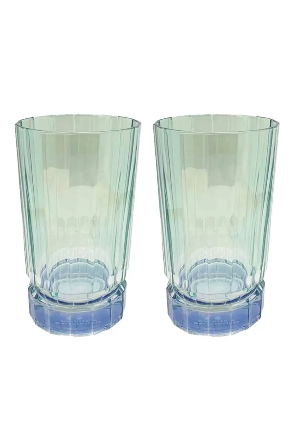 Tumblers | Luisa Beccaria Shade Blue To Green Set Of Two Large Duccio Tumbler With Base