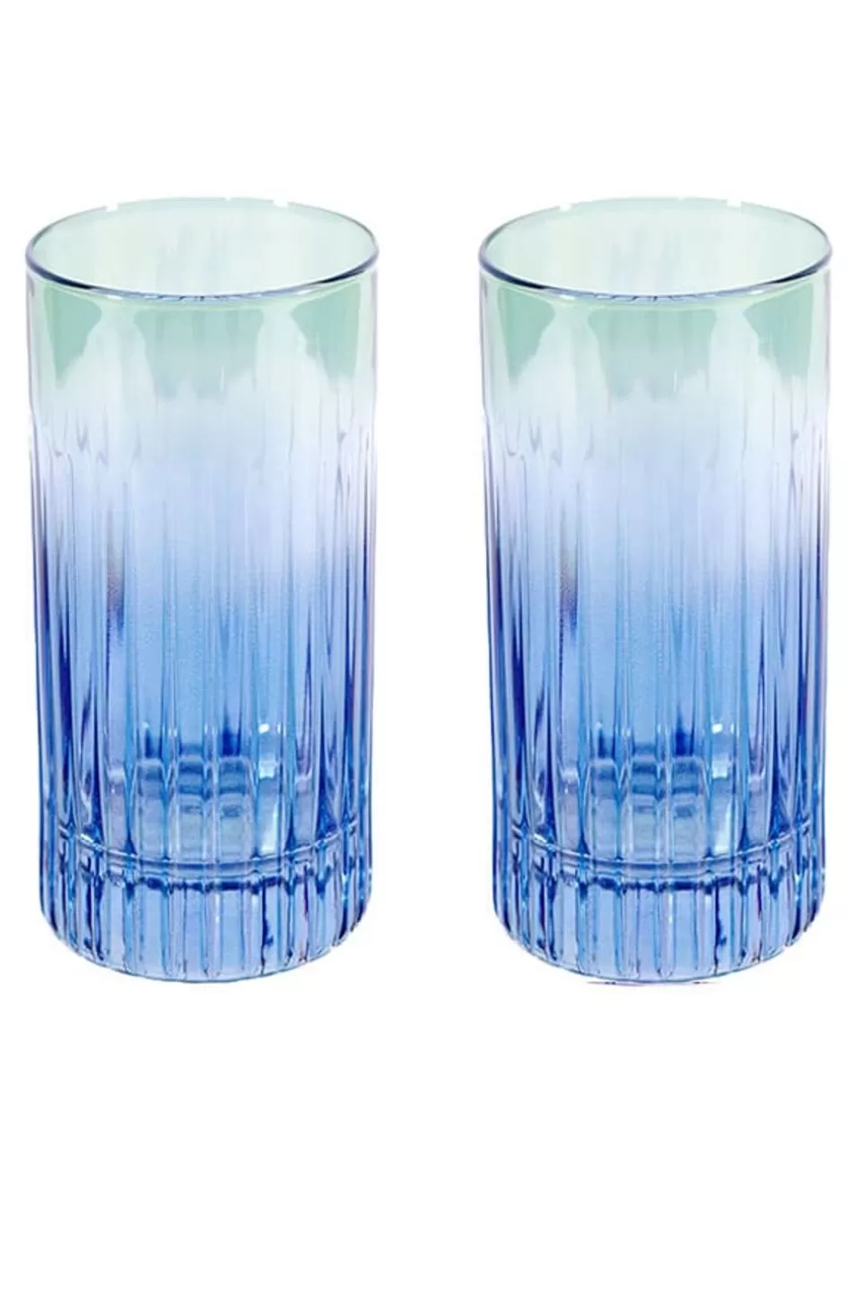 Tumblers | Luisa Beccaria Shade Blue To Green Set Of Two Large Tumbler Glass