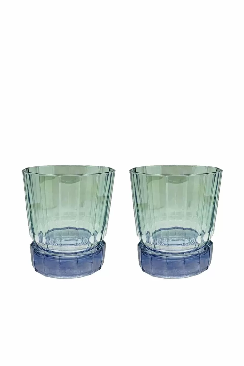 Tumblers | Luisa Beccaria Shade Blue To Green Set Of Two Small Duccio Tumbler With Base