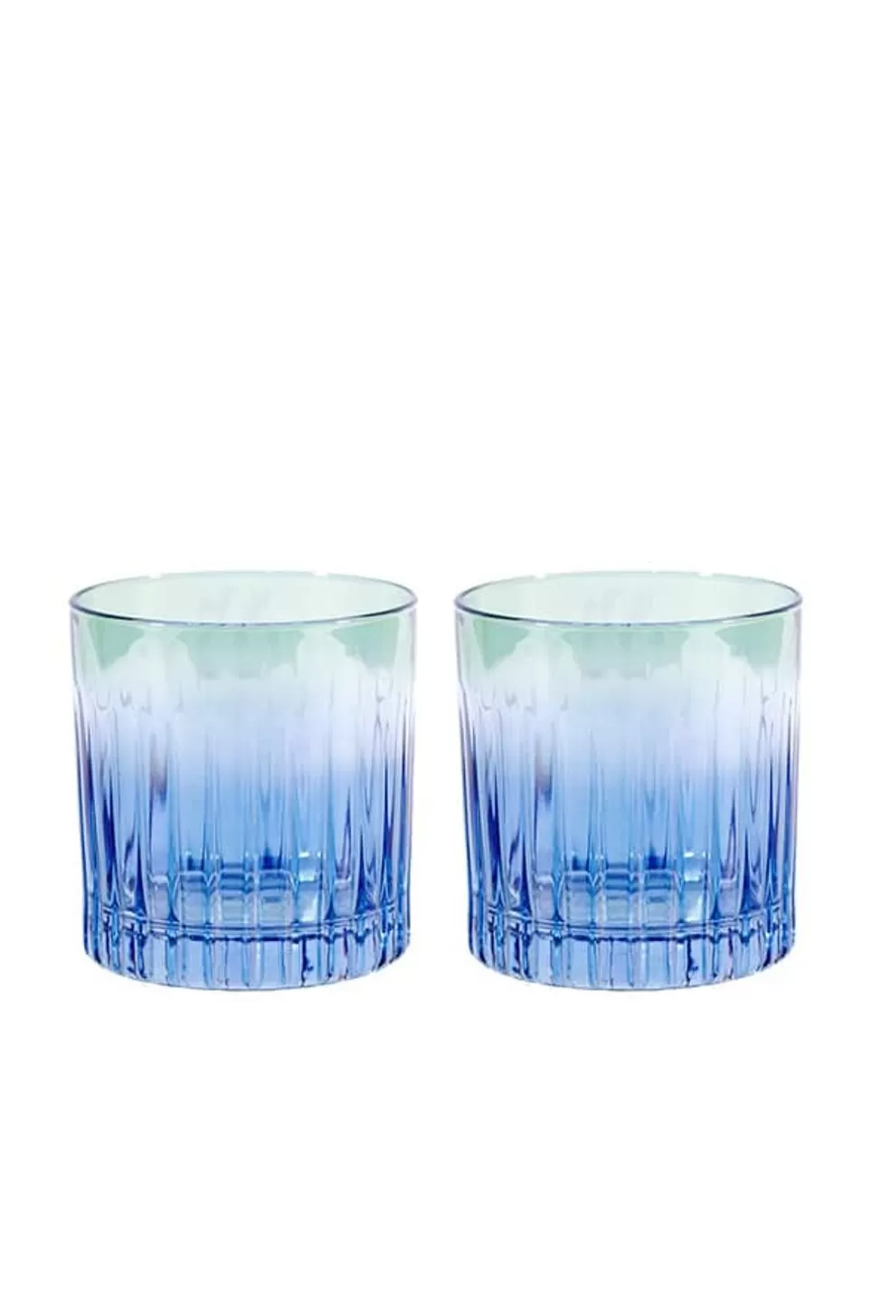 Tumblers | Luisa Beccaria Shade Blue To Green Set Of Two Small Tumbler Glass