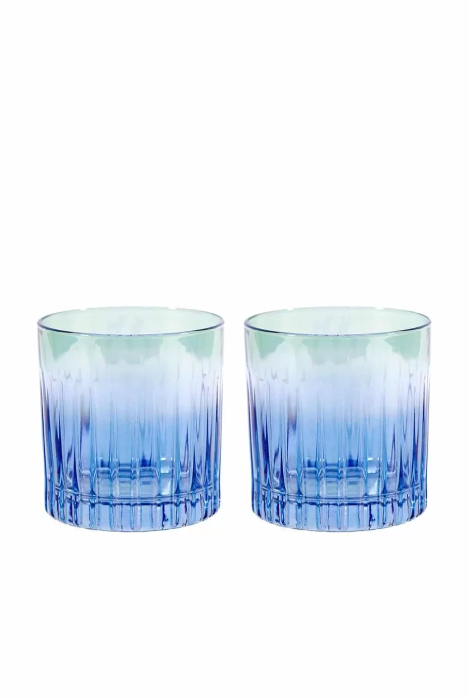 Tumblers | Luisa Beccaria Shade Blue To Green Set Of Two Small Tumbler Glass