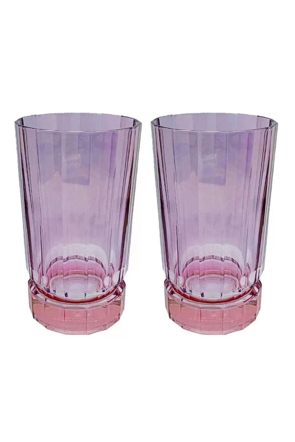 Tumblers | Luisa Beccaria Shade Pink To Purple Set Of Two Large Duccio Tumbler With Base