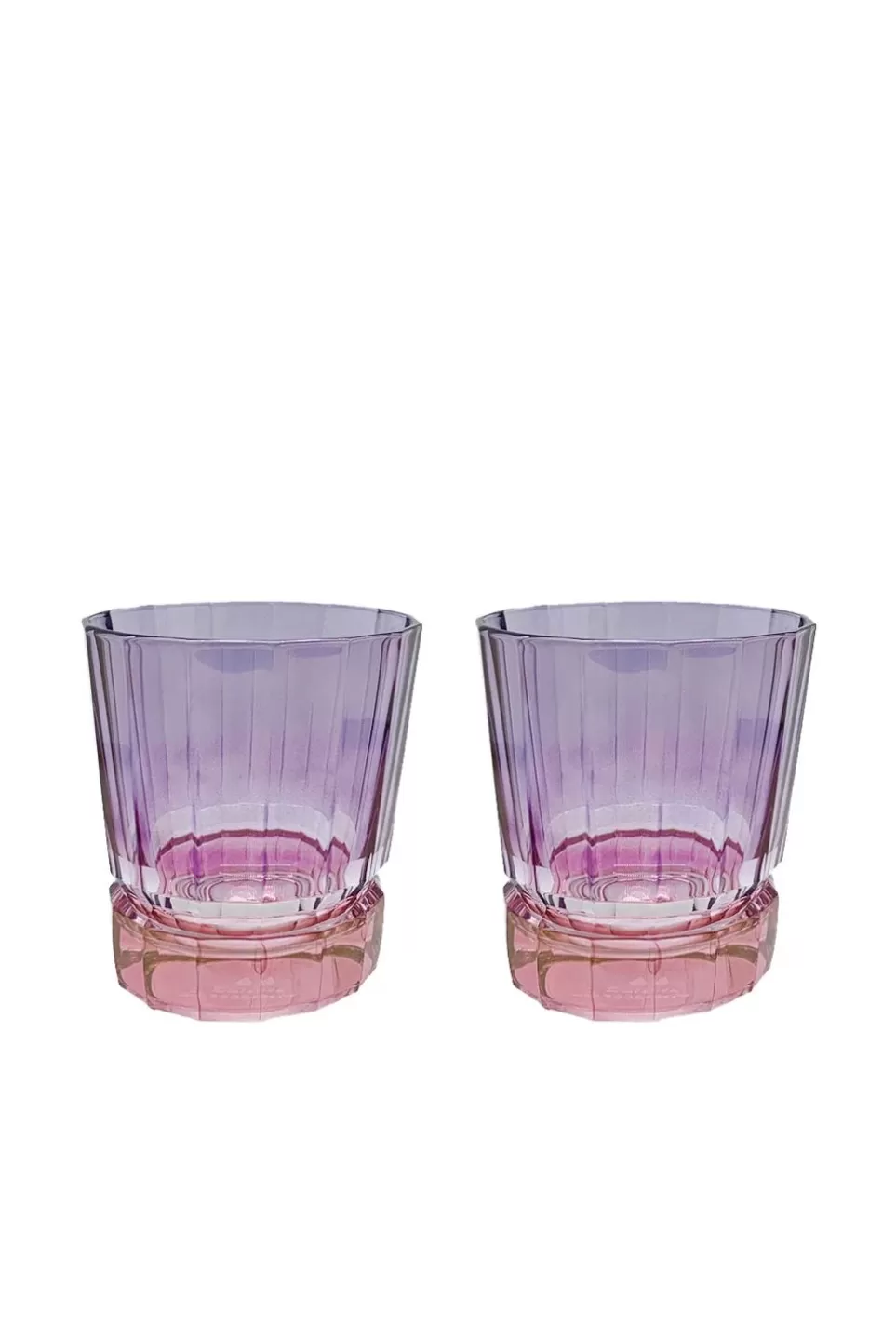 Tumblers | Luisa Beccaria Shade Pink To Purple Set Of Two Small Duccio Tumbler With Base