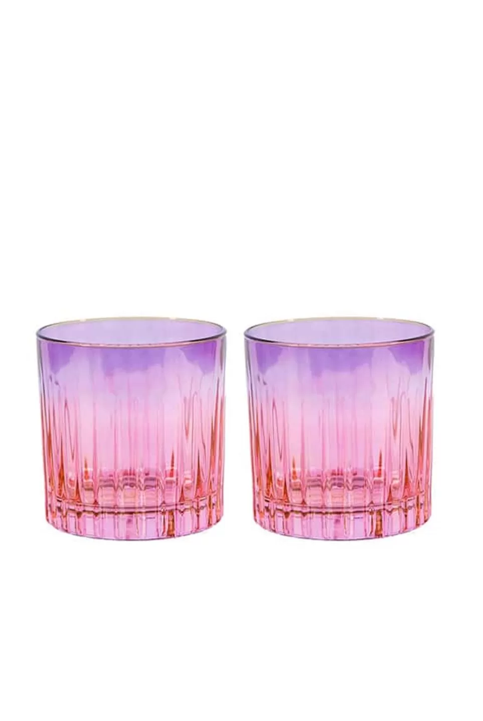Tumblers | Luisa Beccaria Shade Pink To Purple Set Of Two Small Tumbler Glass