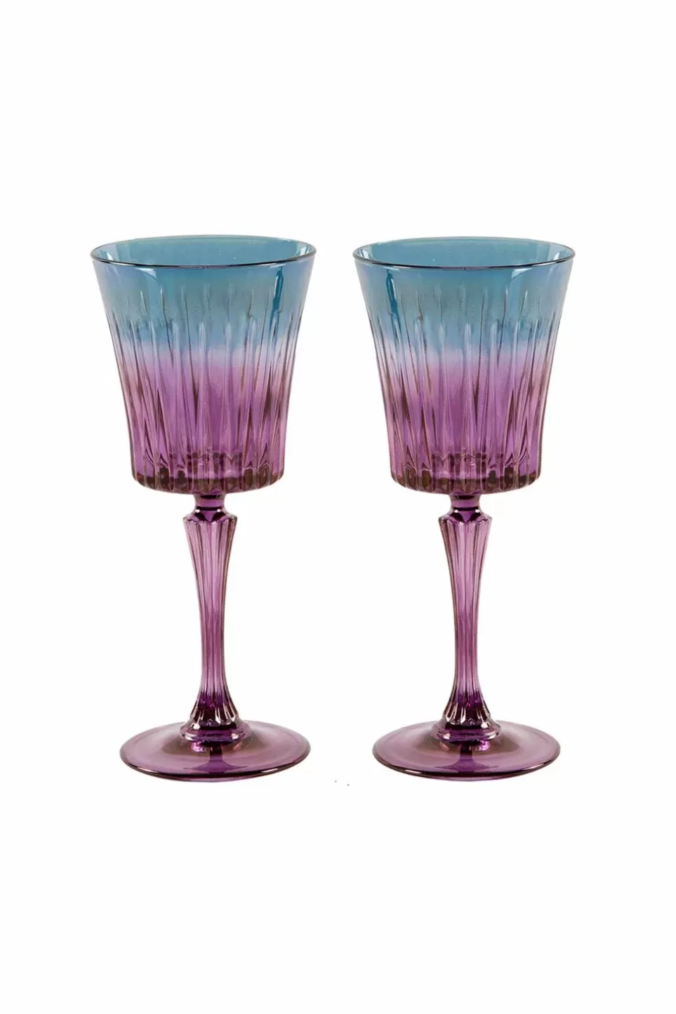 Water | Luisa Beccaria Shade Purple To Blue Set Of Two Domina Water Glass