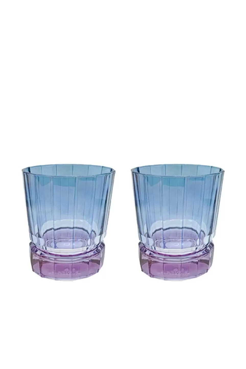 Tumblers | Luisa Beccaria Shade Purple To Blue Set Of Two Small Duccio Tumbler With Base