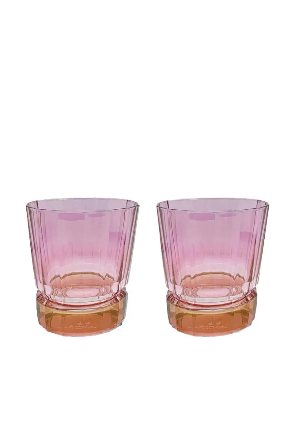 Tumblers | Luisa Beccaria Shade Red To Pink Set Of Two Small Duccio Tumbler With Base