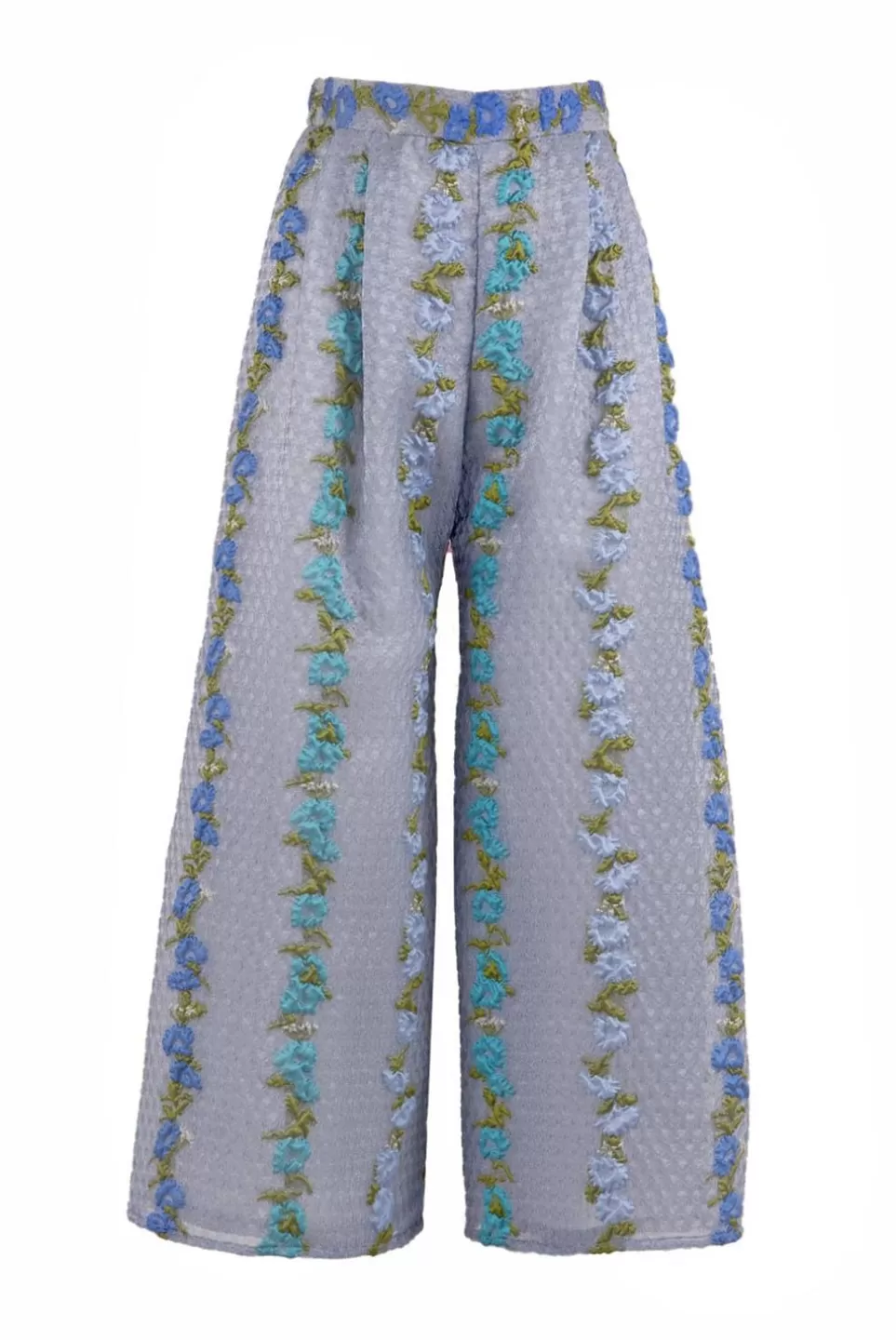 Trousers & Shorts | Luisa Beccaria Striped Floral Fil Coupe Organza High Rise Pants
