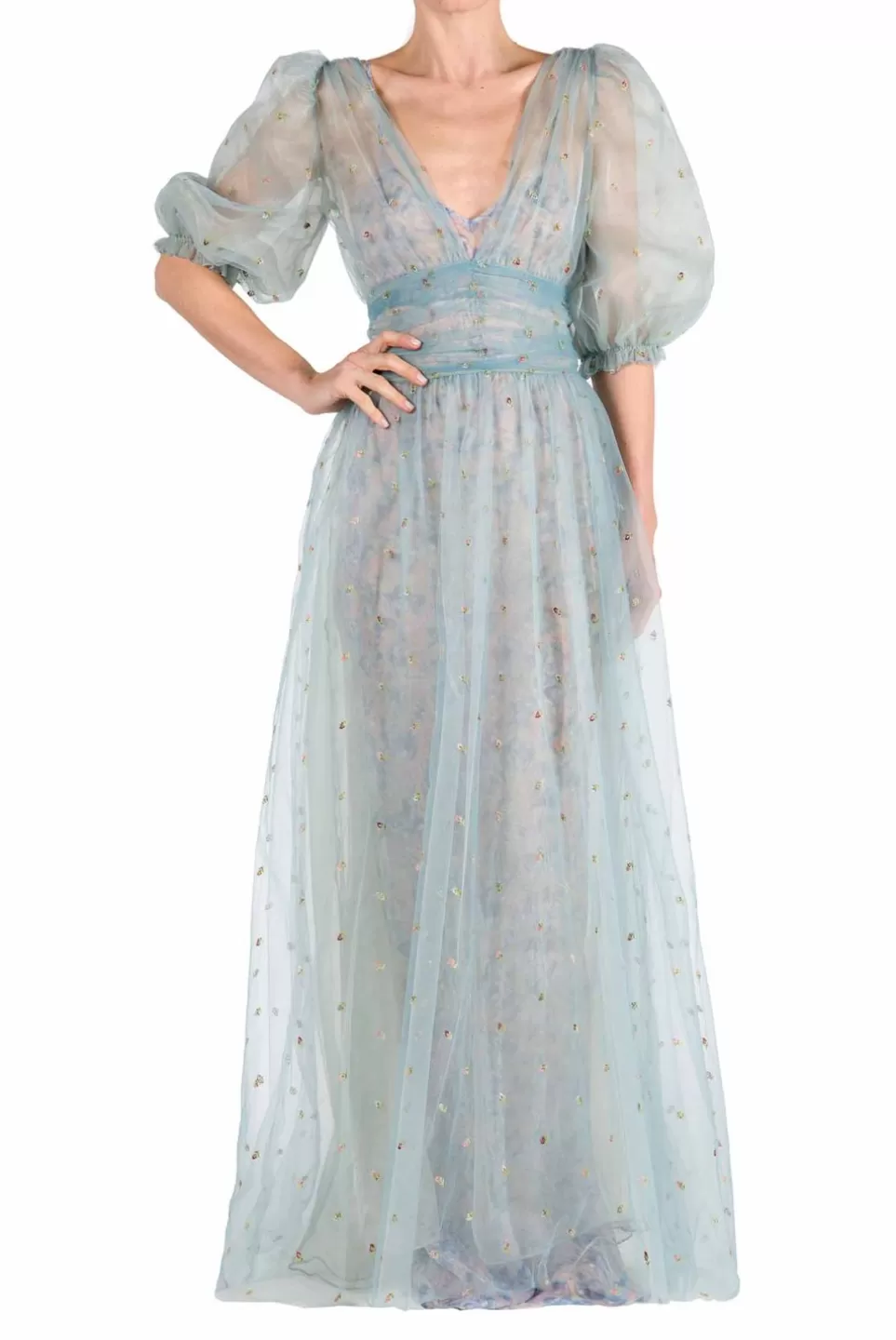 Dresses | Luisa Beccaria Tulle Embroidered Gown