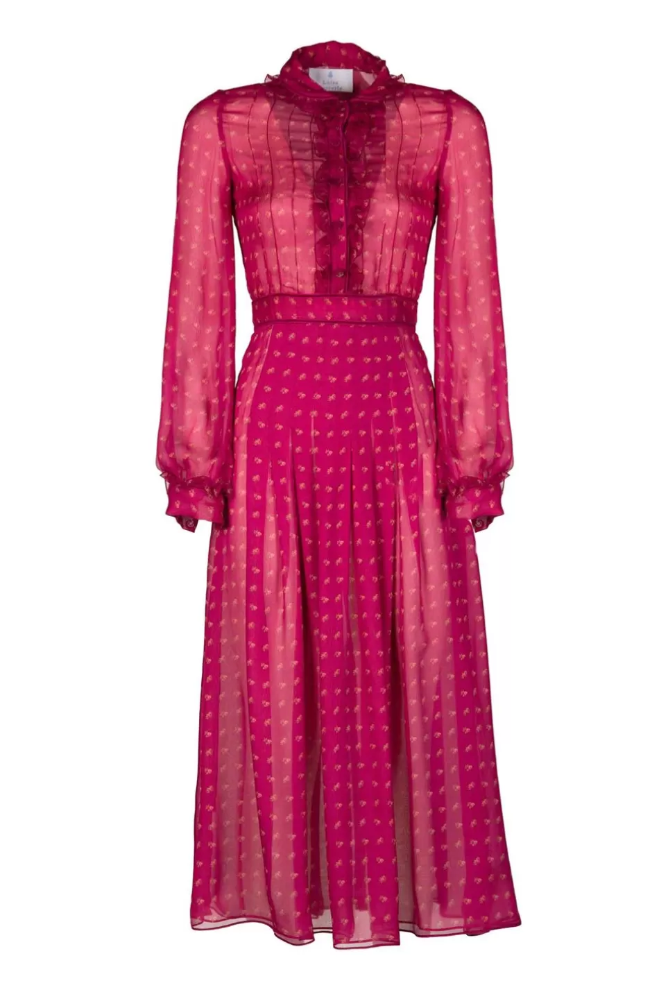 Dresses | Luisa Beccaria Vintage Buds Chiffon Crepone Midi Dress