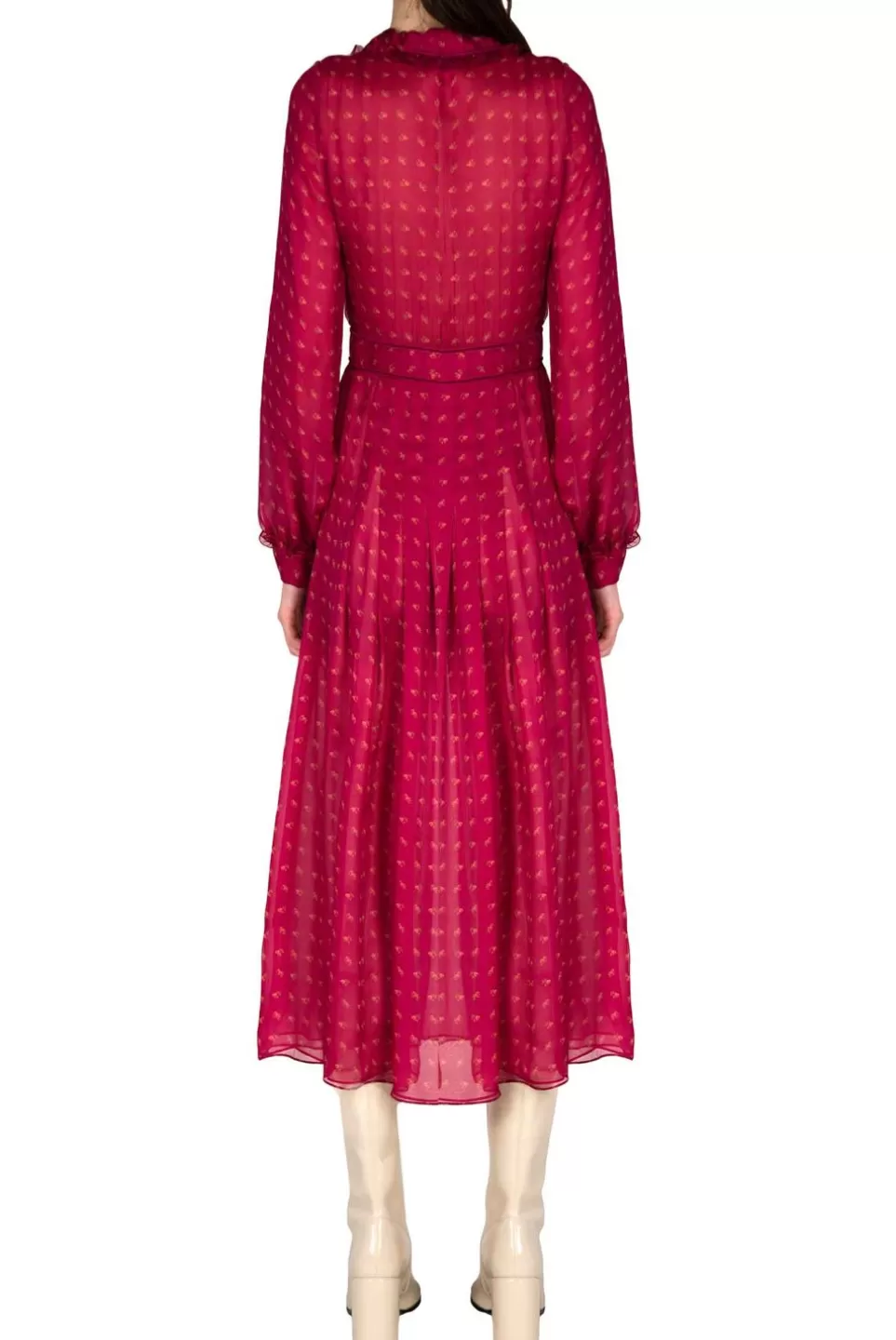 Dresses | Luisa Beccaria Vintage Buds Chiffon Crepone Midi Dress