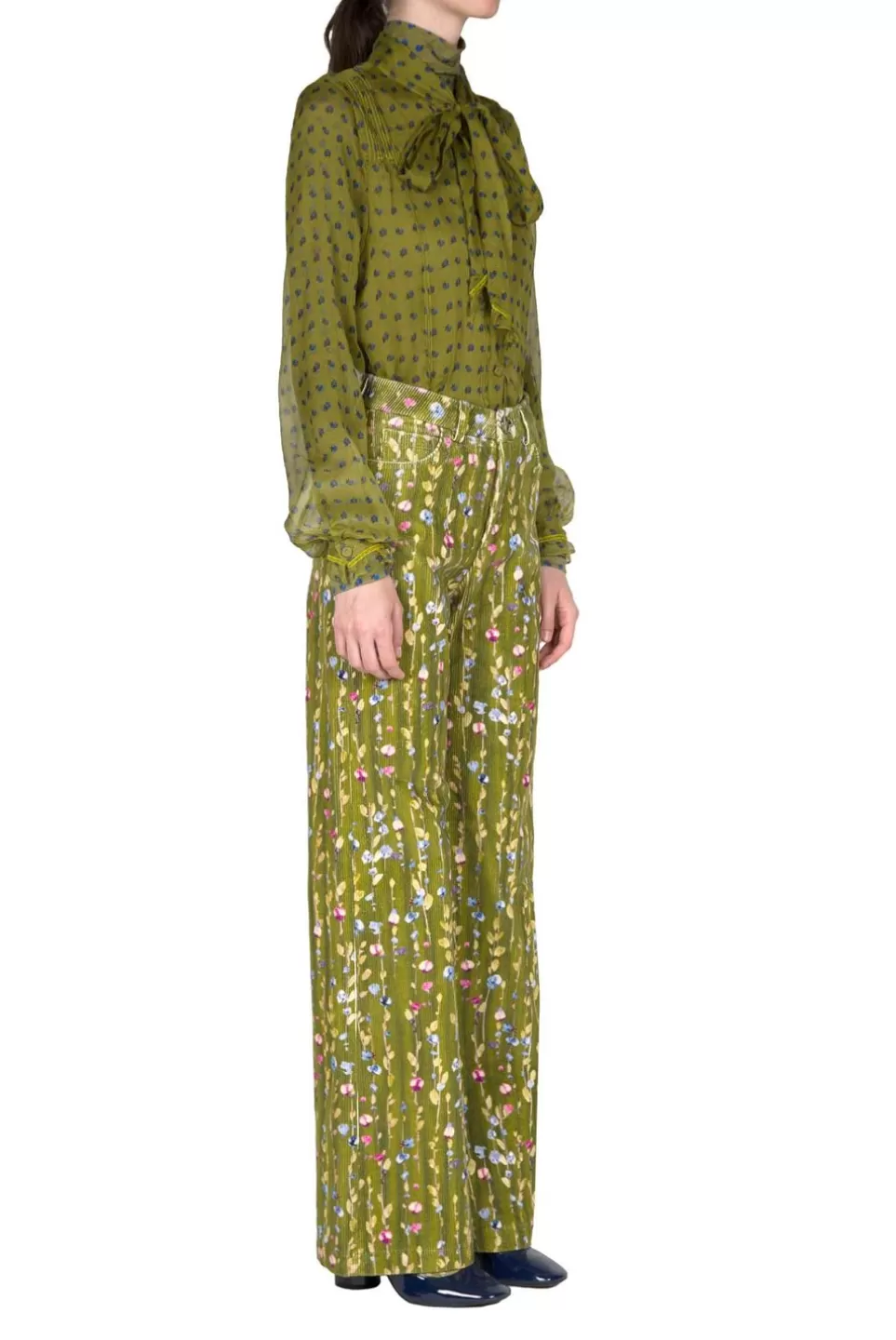 Tops & Blouses | Luisa Beccaria Vintage Buds Chiffon Creponne Shirt With Bow Detail