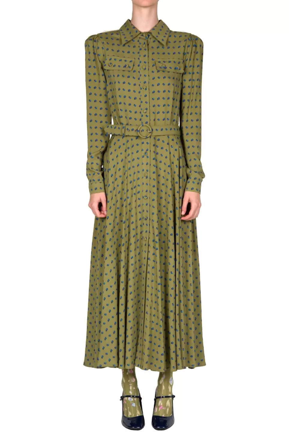 Dresses | Luisa Beccaria Vintage Buds Printed Chemisier Dress