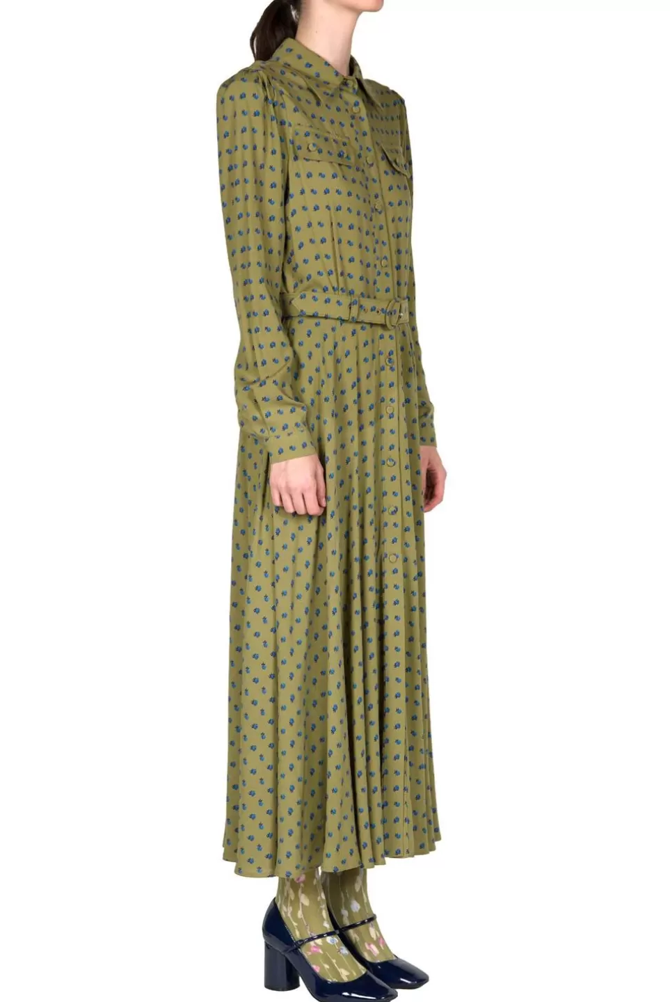 Dresses | Luisa Beccaria Vintage Buds Printed Chemisier Dress