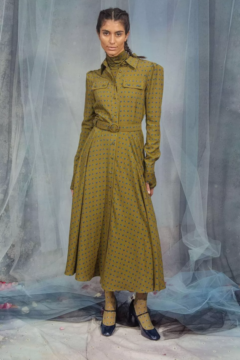 Belt | Luisa Beccaria Vintage Buds Printed Cotton Belt