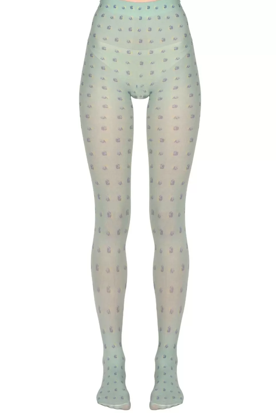 Tights | Luisa Beccaria Vintage Buds Tights Sage